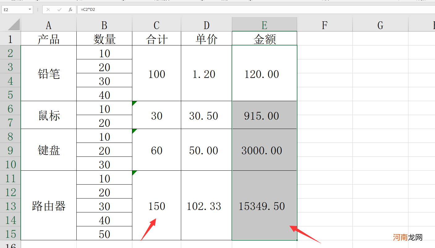 表格里怎么自动算乘法 excel乘法公式怎么输入