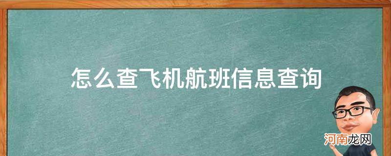 怎样查航班信息查询 怎么查飞机航班信息查询