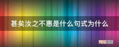 甚矣汝之不惠是什么句式为什么句式 甚矣汝之不惠是什么句式为什么