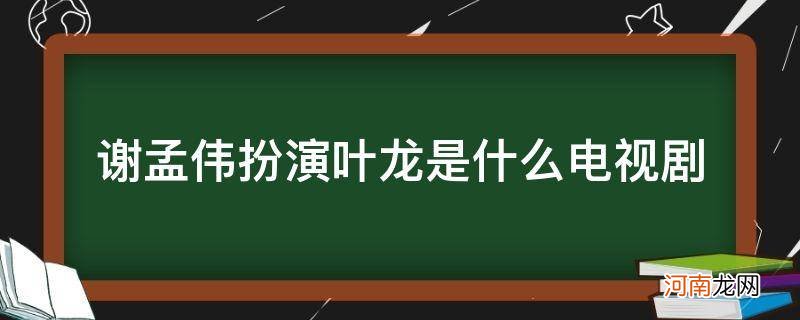 {} 谢孟伟扮演叶龙是什么电视剧