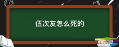 伍次友有这个人吗 伍次友怎么死的