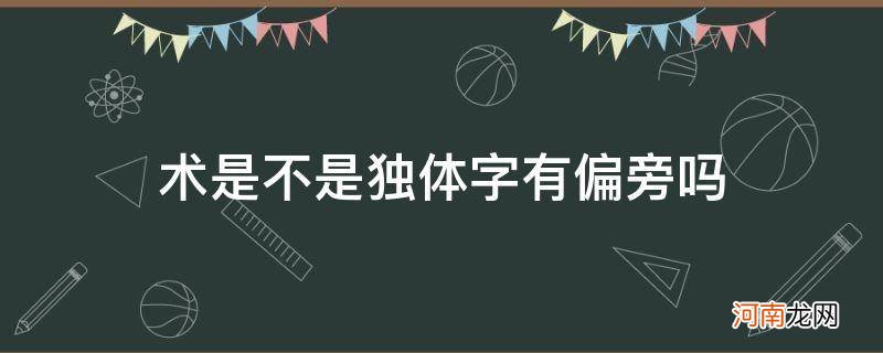 术是独体字吗?部首是什么? 术是不是独体字有偏旁吗