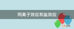 什么是同离子效应和盐效应 同离子效应和盐效应