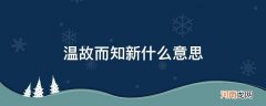 温故而知新什么意思? 温故而知新什么意思