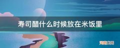 寿司米饭什么时候加醋 寿司醋什么时候放在米饭里