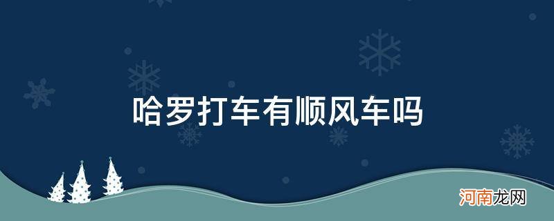 哈罗怎么打顺风车 哈罗打车有顺风车吗