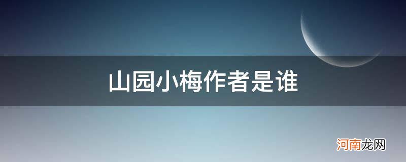 山园小梅作者是谁