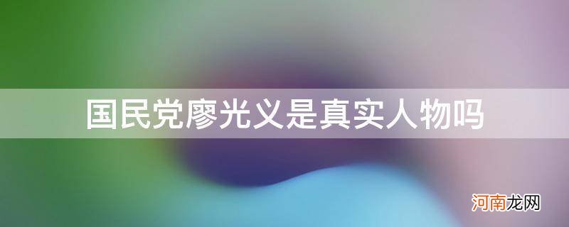 国民党廖德金 国民党廖光义是真实人物吗