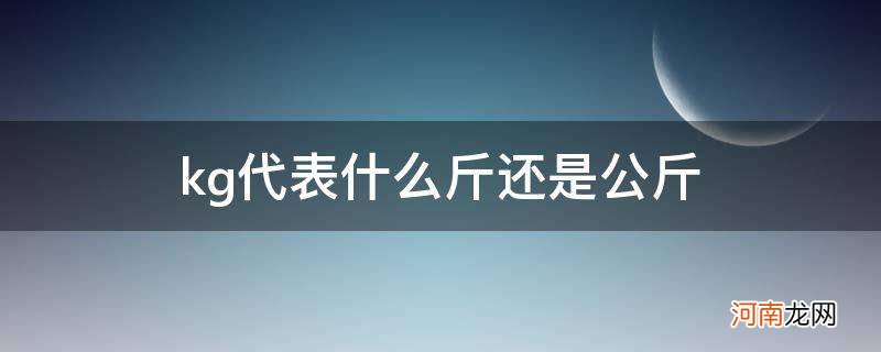 kg是公斤还是什么 kg代表什么斤还是公斤