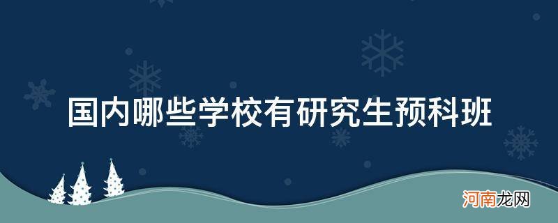 国内研究生预科班有多少 国内哪些学校有研究生预科班