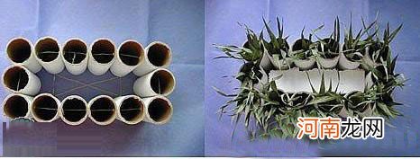 废物利用手工：用卷纸筒手工做花瓶!