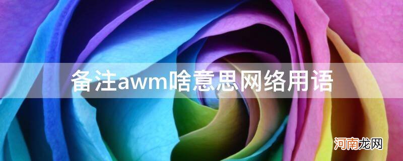 备注AWM的意思 备注awm啥意思网络用语