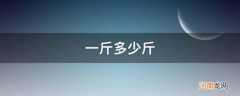 一斤多少斤? 一斤多少斤