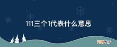 三个111是什么意思 111三个1代表什么意思