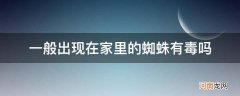 一般出现在家里的蜘蛛有毒吗 有巴掌大 一般出现在家里的蜘蛛有毒吗