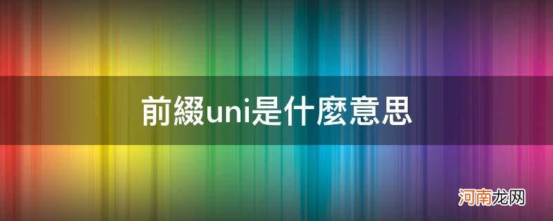 前缀uni是什么意思