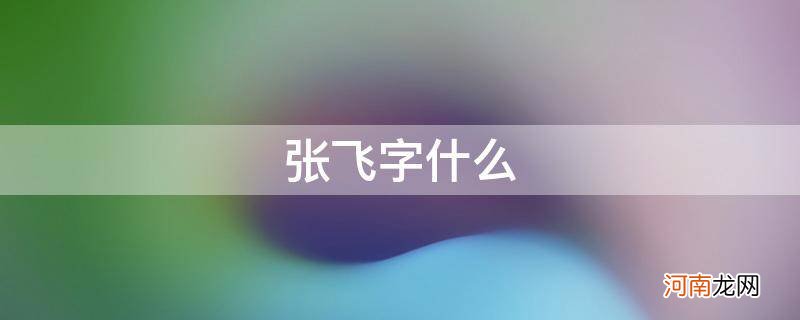 张飞字什么意思 张飞字什么