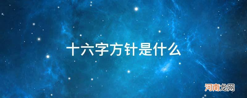 国企十六字方针是什么 十六字方针是什么