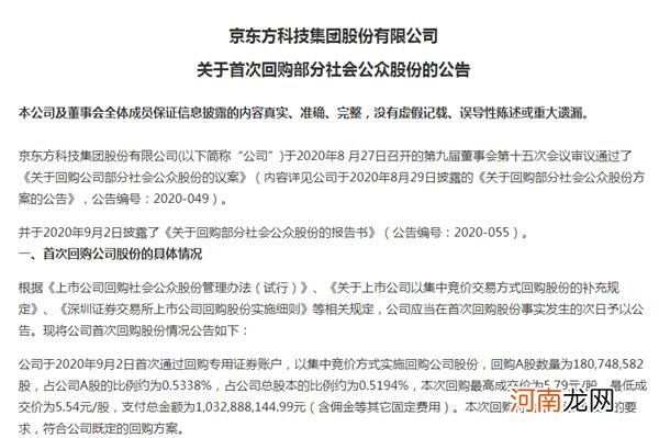 霸气侧漏！2000亿面板龙头豪迈出手 1天回购10个亿！为何如此急迫？