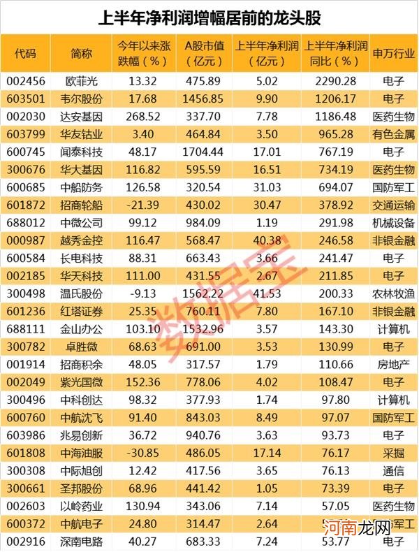 龙头股回调名单来了！千亿芯片龙头股价腰折 这些回调龙头股业绩亮眼