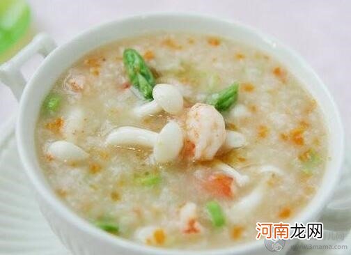 儿童食谱粥类：蘑菇鲜虾粥