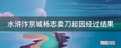 《水浒传》汴京城杨志卖刀概括 水浒汴京城杨志卖刀起因经过结果