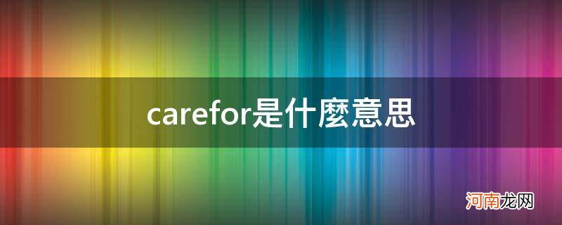 carefor的意思中文翻译 carefor是什么意思