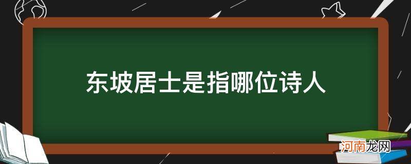 东坡居士是指哪位诗人写的 东坡居士是指哪位诗人