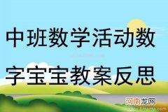 附教学反思 中班数学活动教案：数字宝宝教案