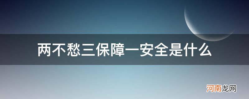 一确保两不愁三保障 两不愁三保障一安全是什么