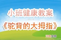 小班健康活动教案：驼背的大拇指教案