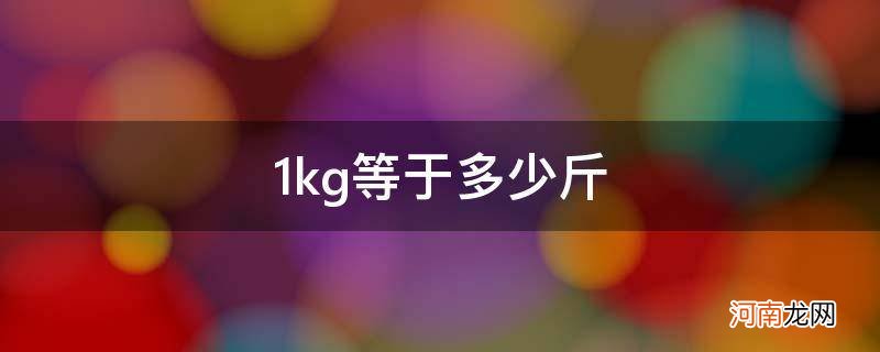 1kg等于多少斤_1kg等于多少斤多少克