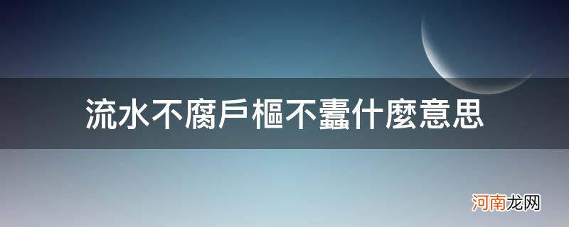 流水不腐户枢不蠹什么意思_流水不腐户枢不蠹什么意思解释