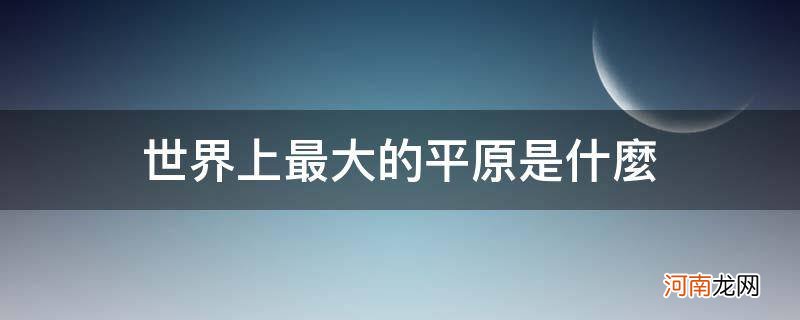 世界上最大的平原是什么_世界上最大的平原是什么平原位于什么洲