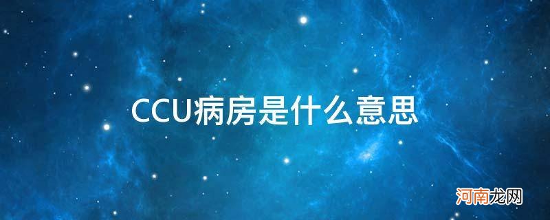 CCU病房是什么意思_ccu病房是什么意思一天多少钱县医院