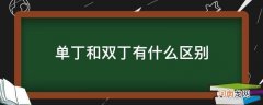 单丁和双丁有什么区别_单丁和双丁是什么意思