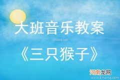 大班音乐活动教案：三只猴子教案