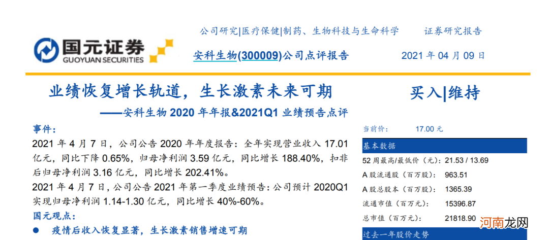 尴尬！“安科生物哪来的流感疫苗？”国元证券研报闹乌龙了