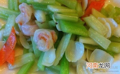 孕期食谱 西芹百合炒虾仁