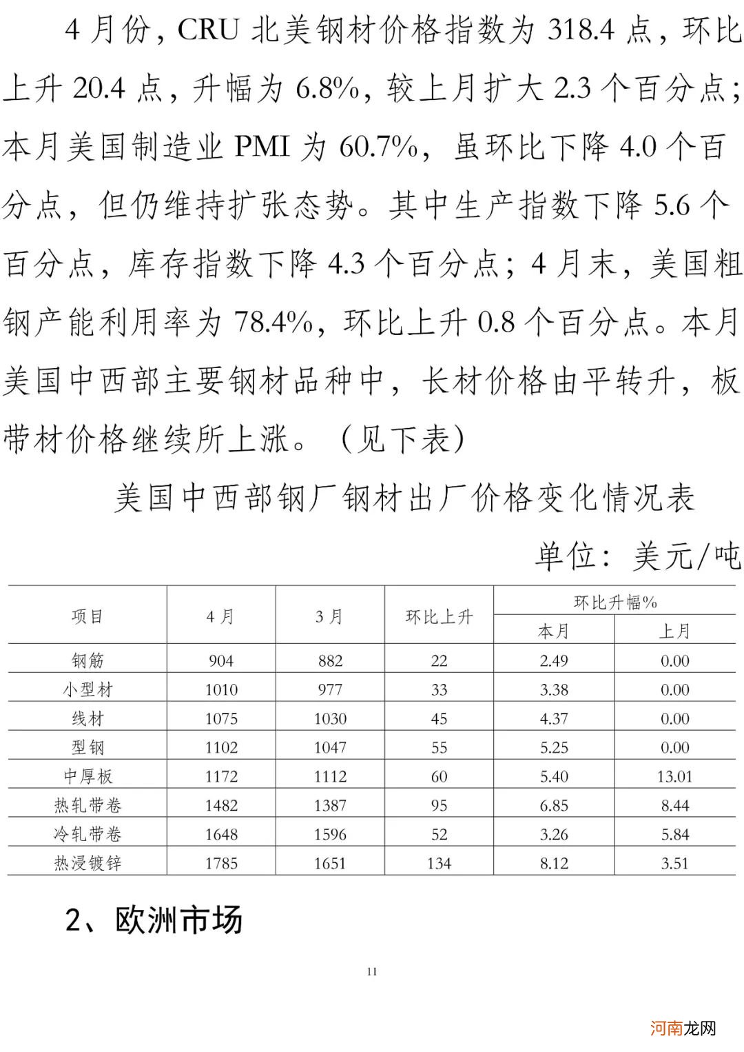 中钢协：后期钢价难以持续大幅上涨