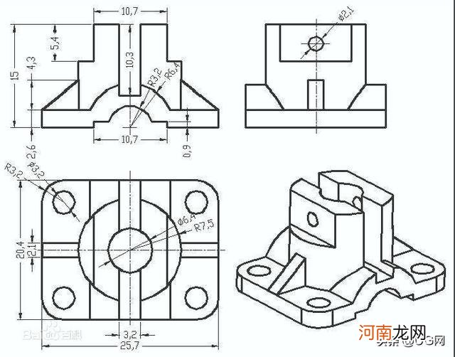 沒有空间想象也可以秒杀机械三视图哦 三视图如何看