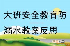 附教学反思 大班安全活动教案：防溺水教案