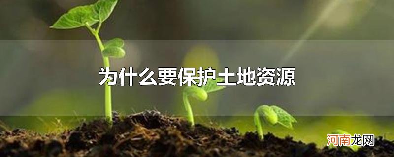 为什么要保护土地资源