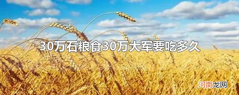 30万石粮食30万大军要吃多久