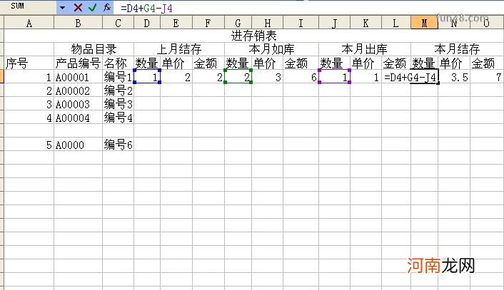 excel进销存表怎么做