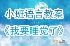 小班语言活动故事《睡觉觉》教案反思