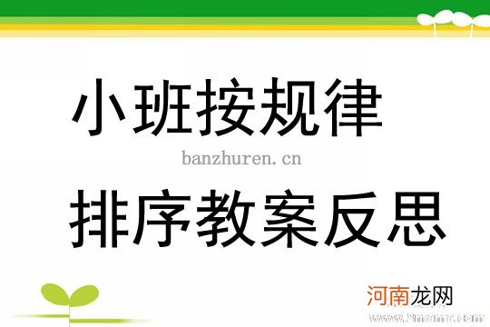 小班数学我会排序教案反思