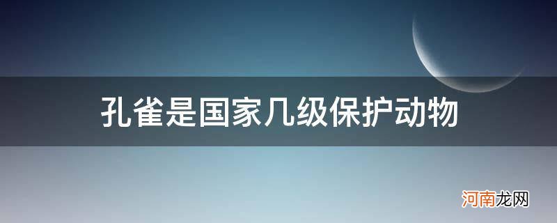 孔雀是国家几级保护动物 蓝孔雀是国家几级保护动物