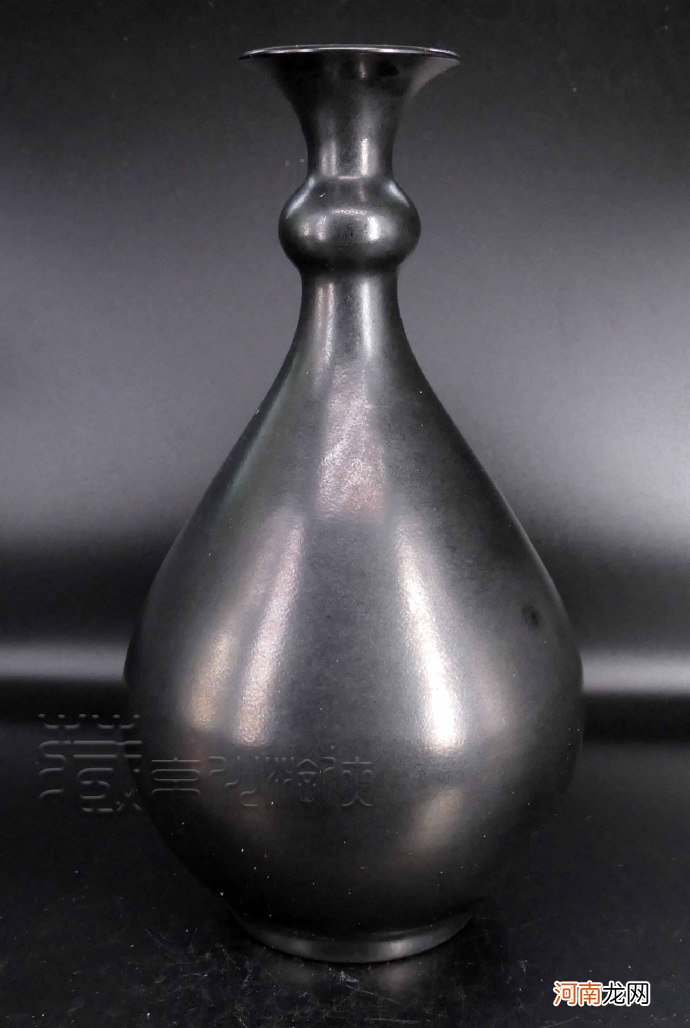 汝窑黑釉球颈瓶 珍贵罕见黑釉瓷器