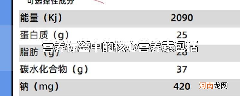 营养标签中的核心营养素包括